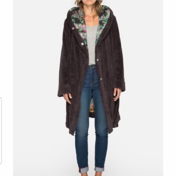 Women's Hooded Coat in Dark Gray - Picture 2 of 10